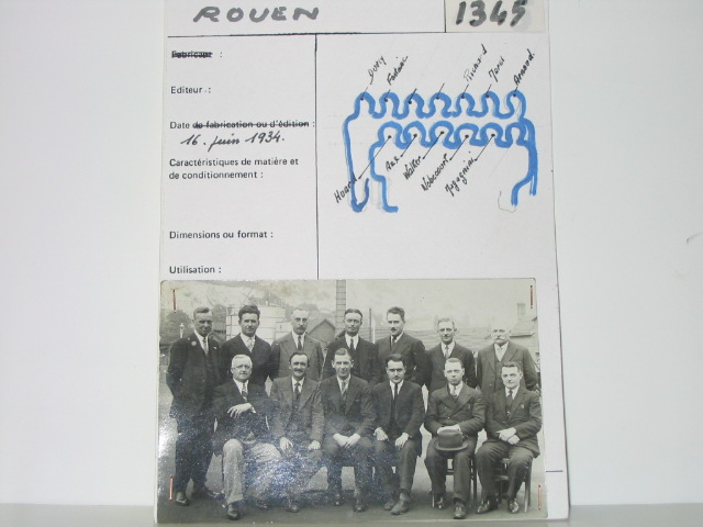  Collection ASPEG, pièce numéro 1345 : Photo du personnel de direction Cie du Gaz 1937
