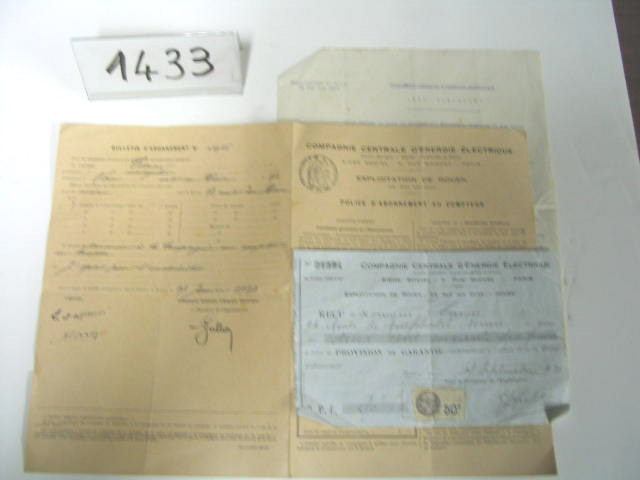  Collection ASPEG, pièce numéro 1433 : Police d'abonnement