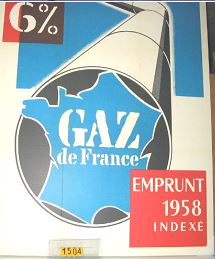  Collection ASPEG, pièce numéro 1504 : Emprunt Gaz 1958 6%Indexé