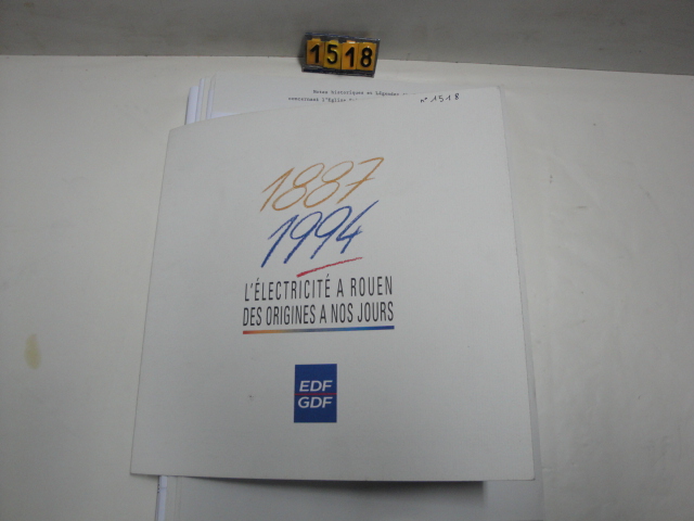  Collection ASPEG, pièce numéro 1518 : L'électricité à Rouen des origines à nos jours
