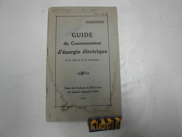  Collection ASPEG, pièce numéro 1780 : Guide du consommateur électrique