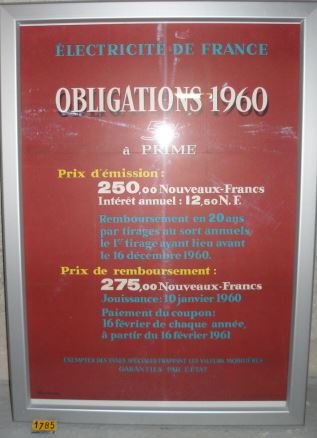  Collection ASPEG, pièce numéro 1785 : Obligations 1960