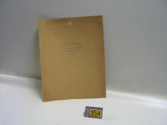  Collection ASPEG, pièce numéro 354 : Livret Concession gaz entre m Mammaux et ville l'aigle