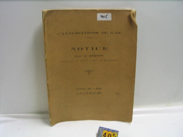  Collection ASPEG, pièce numéro 405 : Canalisation de gaz