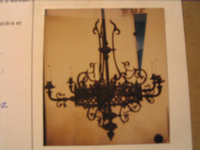  Collection ASPEG, pièce numéro 1260 : Lustre en laiton éclairage gaz