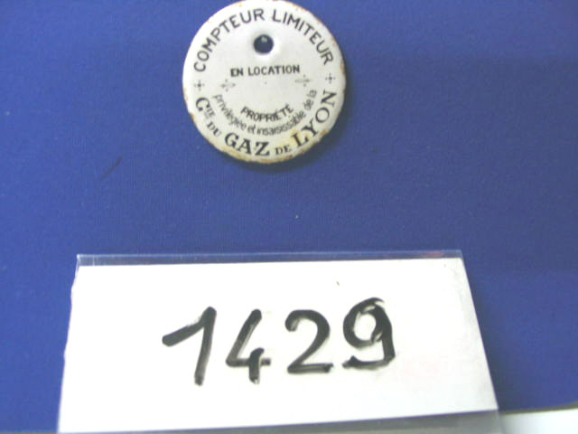  Collection ASPEG, pièce numéro 1429 : Plaque compteur limiteur