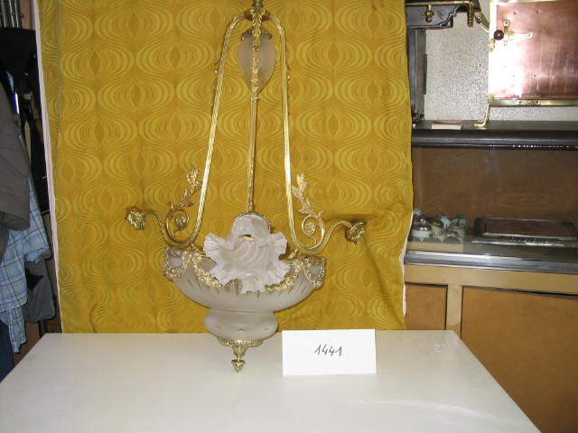  Collection ASPEG, pièce numéro 1441 : Lustre bronze art déco