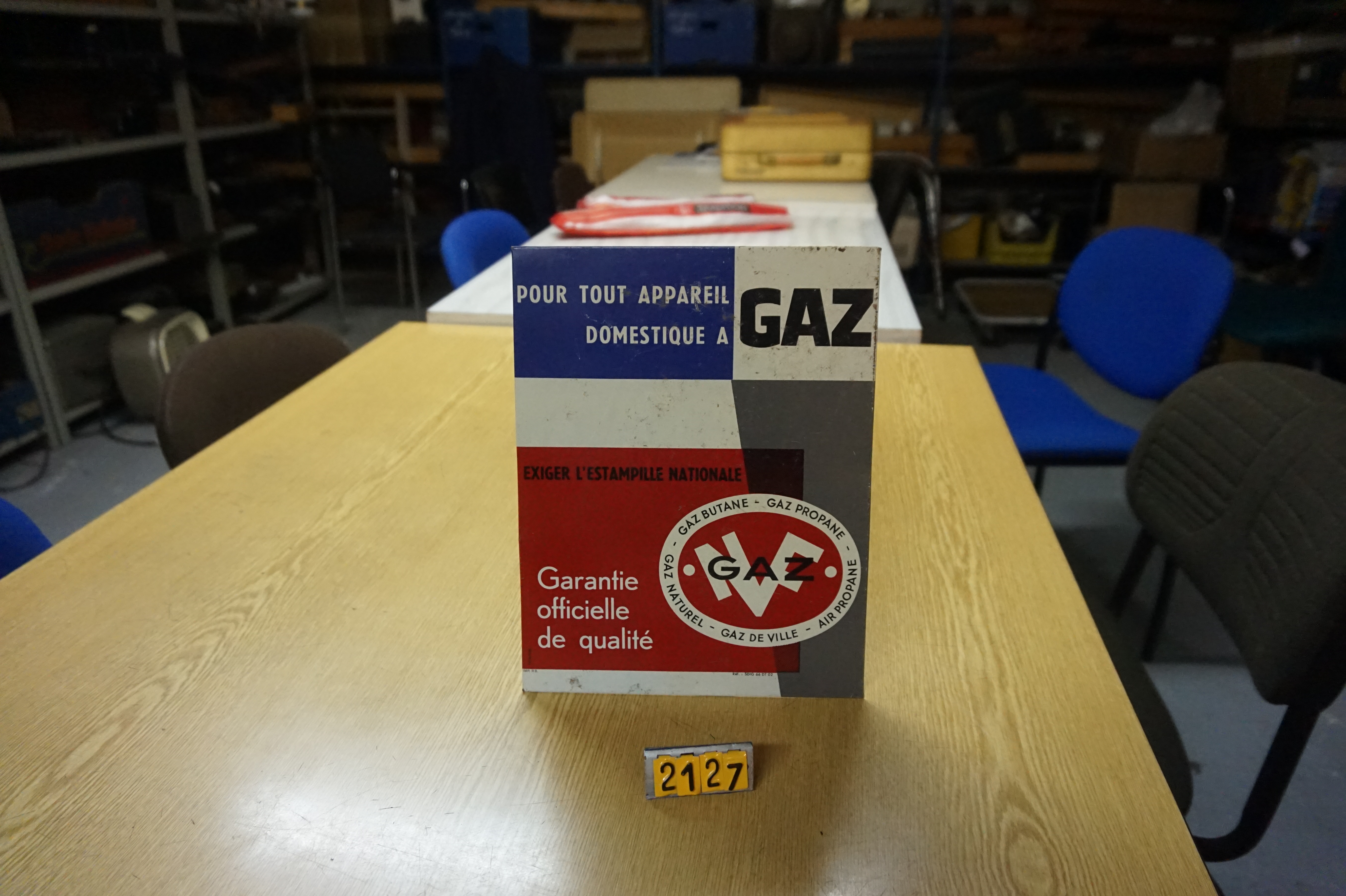  Collection ASPEG, pièce numéro 2127 : plaque gaz garantie qualite