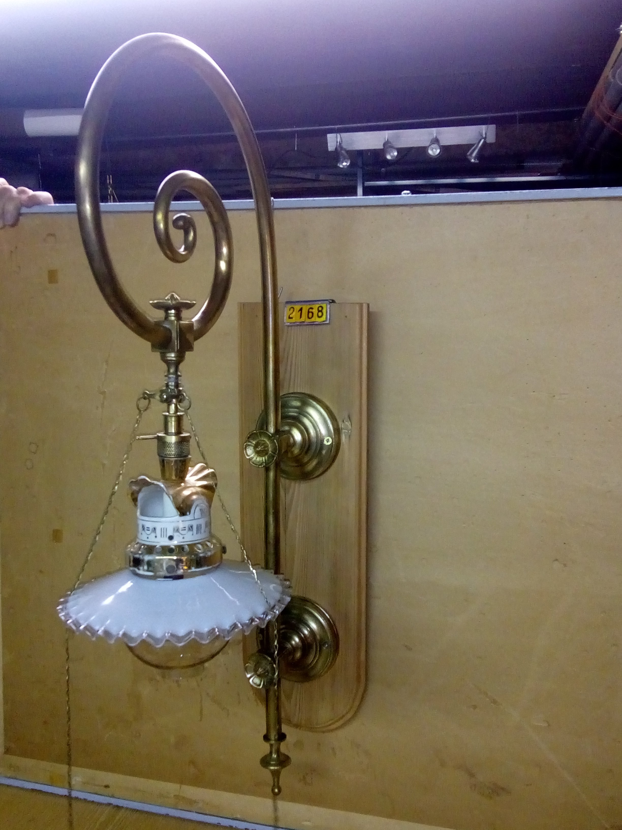  Collection ASPEG, pièce numéro 2168 : applique gaz laiton bec renverse